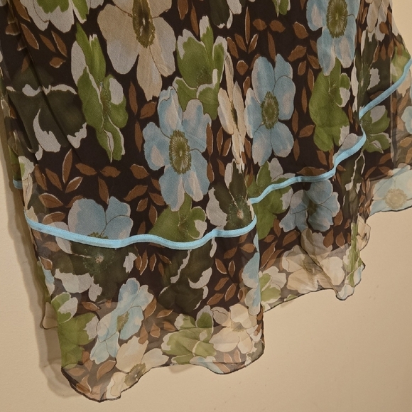 Allison Taylor Brown and Blue High-Low Midi Skirt Resort Wear XLg - Picture 4 of 6